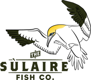 The Sulaire Fish Co full logo with gannet and brand name in full colour